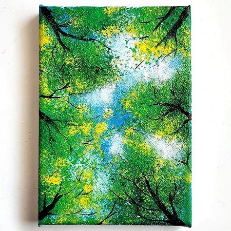 Spring Forest Painting, Simple Forest Painting, Forest Painting Acrylic Easy, Forest Painting Easy, Gemma 77, Painting Of Forest, Paint Forest, Painting Mood, Easy Abstract Art