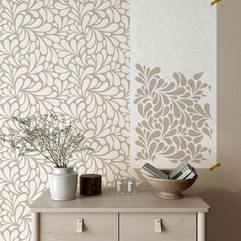 Floral Stencil Pattern Wall DIY Wall Stencil Painting for - Etsy Abstract Wall Design, Diy Wall Stencil, Wall Art Stencils, Trellis Wall Stencil, Floral Stencils, Floral Wall Stencil, Wall Stencil Designs, Design Stencils, Stencil Patterns Templates