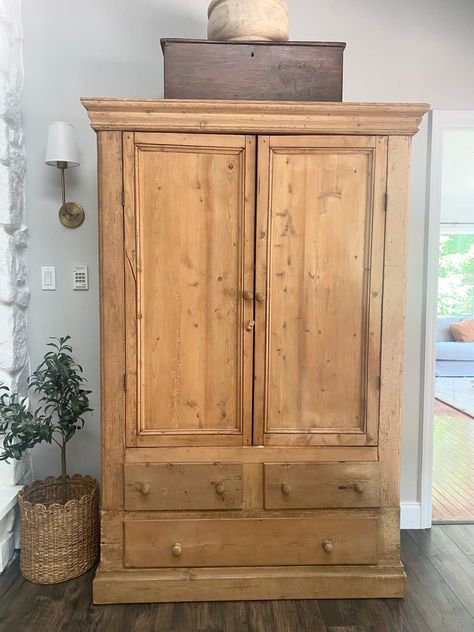 Pine Hutch, Pine Wardrobe, Vintage Armoire, Armoire Wardrobe, Pine Furniture, Furniture Rehab, Wardrobe Armoire, Hutch, Armoire