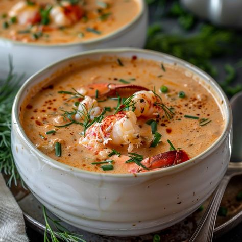 Argentinian Shrimp, Crab Bisque Recipe, How To Make Lobster, Seafood Bisque Recipe, Lobster Bisque Recipe, Bisque Soup Recipes, Cream Based Soups, Lobster Bisque Soup, Bisque Soup