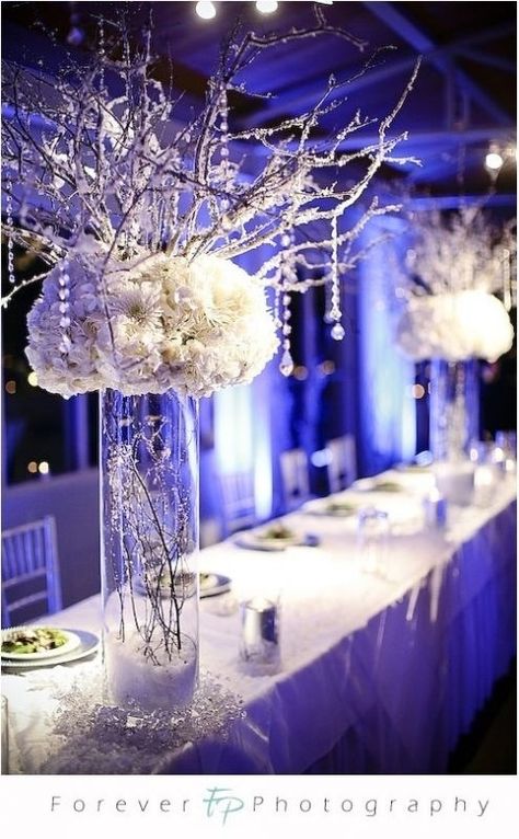 Winter Wedding Table Decorations, Winter Wedding Table, Winter Wedding Centerpieces, Winter Centerpieces, White Centerpiece, Winter Wedding Decorations, Wedding Reception Centerpieces, Reception Centerpieces, Winter Wonderland Wedding