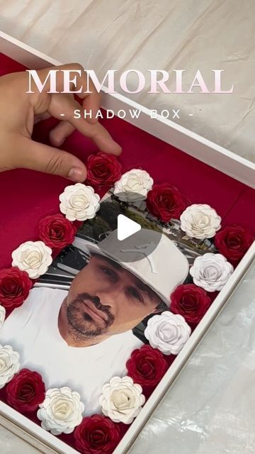 Custom Memorial Gifts on Instagram: "Custom memorial shadow box 🕊  Memorial gift for your loved one  . . . #memorialgifts #paperflowers #shadowboxes #memorialgiftideas #viralreels #smallbusiness #shadowboxframe #memorialframe #explorepage #fyp #memorialgift #restinpeace #smallbusinessowner #smallbusinesssupport" In Loving Memory Keepsake Ideas, Memorial Frames Diy, In Loving Memory Shadow Box Ideas, Diy Memorial Shadow Box Ideas, Shadow Box Ideas For Passed Loved Ones, Memorial Crafts For Loved Ones Diy, Memorial Gifts Diy, Shadow Box Ideas Memorial, Shadow Box For Passed Loved Ones