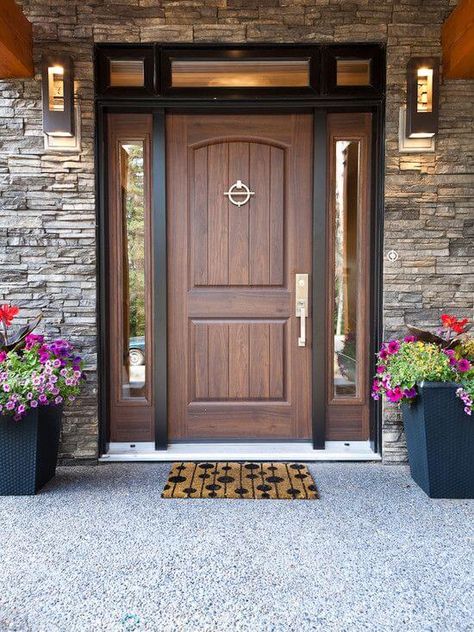 30 Eye Catching And Modern Main Entrance Door Designs - Engineering Discoveries Tor Design, Arsitektur Art Deco, Entry Door Designs, House Front Door Design, House Main Door, Modern Entrance Door, Traditional Front Doors, House Main Door Design, Eksterior Modern