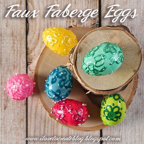 Faux Faberge Eggs Made with Puffy Paint Fabrege Eggs, Egg Artistry, Create Blog, Easter Flower, Faberge Egg, Crafts Easter, Easter Bonnet, Puffy Paint, Kids Holiday