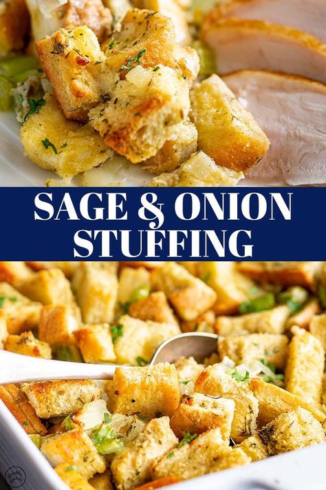 Dressing From Scratch, The Best Stuffing, Classic Stuffing Recipe, Onion Stuffing, Best Stuffing Recipe, Sage And Onion Stuffing, Dressing Recipes Thanksgiving, Sage Stuffing, Best Stuffing