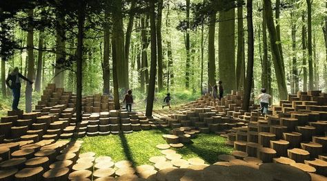 First look at the 2017 International Garden Festival landscape installations Outdoor Stage, Urban Forest, Desain Lanskap, Garden Festival, Playground Design, Landscape Architecture Design, Forest Park, Land Art, Landscape Architect