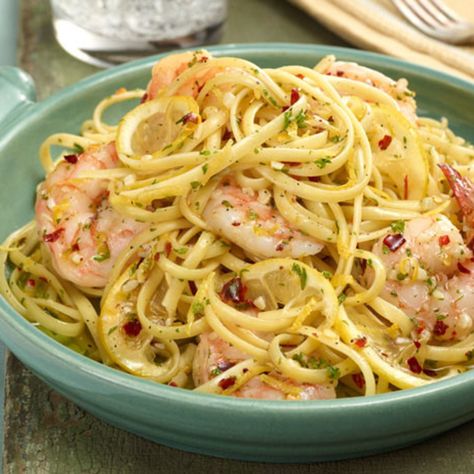 Linguine With Shrimp Scampi, Linguine With Shrimp, Fresh Corn Salad, Shrimp Linguine, Roasted Tomato Basil Soup, Roasted Broccolini, Linguine Recipes, Grilled Corn Salad, Shrimp Scampi Recipe