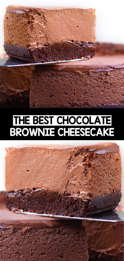 This brownie chocolate cheesecake is the best easy chocolate dessert recipe Brownie Cheesecake Recipe, Chocolate Brownie Cheesecake, Creamy Chocolate Dessert, Best Chocolate Cheesecake, Easy Chocolate Cheesecake, Chocolate Cheesecake Brownies, Chocolate Cheesecake Recipe, No Bake Chocolate Cheesecake, Dessert Cheesecake