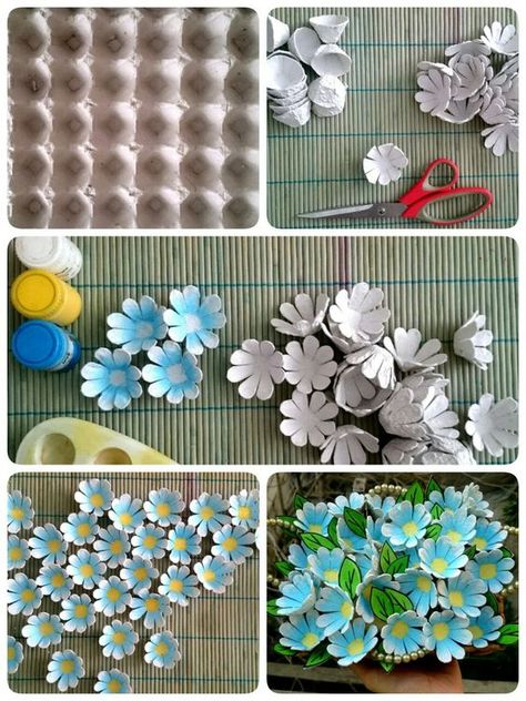 Egg Box Craft, Egg Carton Art, Projek Diy, Diy Easter Crafts, Farmhouse Small, Gubahan Bunga, Diy Denim, Egg Carton Crafts, Paper Towel Roll Crafts