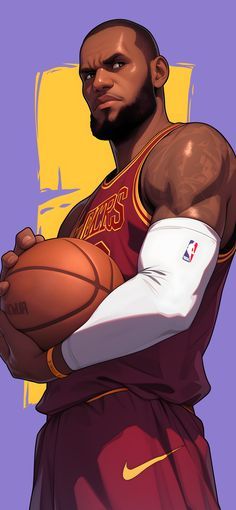 Lebron Art, Basketball Animation, Cool Basketball Pictures, Basketball Illustration, Lebron James Art, Lucas Evangelista, Cool Basketball Wallpapers, Basketball Artwork, James Lebron