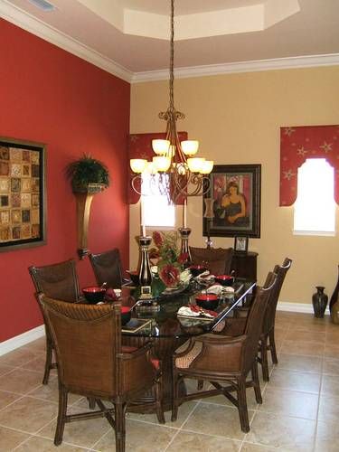 #contrast Red Dining Room, Dining Room Paint Colors, Living Room Wall Color, Room Wall Colors, Dining Room Paint, Living Room Orange, Dining Room Colors, Living Room Red, Bedroom Wall Colors