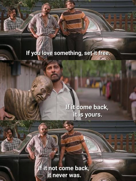 Dada Movie Friendship, Mahaan Movie Wallpaper, Mahaan Movie, Classic Movie Quotes, Tattoos Love, Funny Couples Texts, Comedy Pictures, Best Movie Quotes, Cinema Quotes