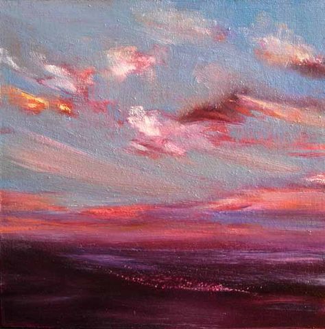 Paintings Tumblr, Orange Clouds, Alchemy Art, Canvas For Beginners, Sky Landscape, Arte Inspo, Aesthetic Painting, Painting Wallpaper, Land Art