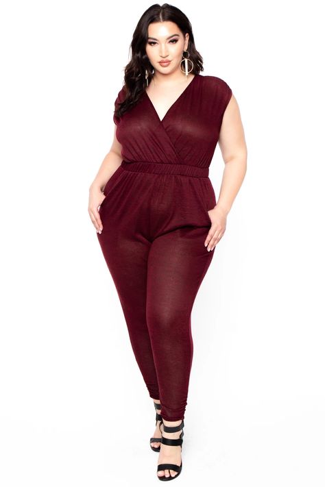 Plus Size Heathered Rosewood Jumpsuit - Burgundy– Curvy Sense American Clothing Brands, Burgundy Jumpsuit, Affordable Plus Size Clothing, Jumpsuits And Rompers, Knit Jumpsuit, Plus Size Models, Plus Size Clothing For Women, Plus Size Jumpsuit, Suit Fashion