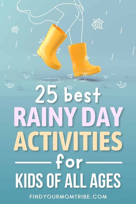 Looking for rainy day activities for kids? Here are some of my favorites to chase the boredom away and have plenty of fun indoors! Rainy Day Games, Fun Rainy Day Activities, Rainy Day Activities For Kids, Art Activities For Toddlers, Fun Indoor Activities, Seasons Activities, Rainy Day Fun, Indoor Games For Kids, Rainy Day Crafts