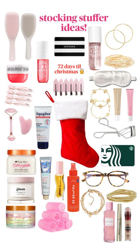 stocking stuffer ideas! #christmasaesthetic#stockings#72days#gifts#stuffers#like#follow Teen Christmas Wishlist, Xmas List Ideas, Girly Christmas Gifts, Christmas Checklist, Cute Christmas Ideas, Preppy Gifts, Teen Christmas Gifts, Christmas Dreaming, Christmas Prep