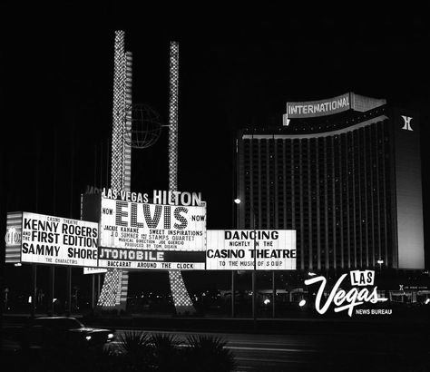 International Hotel January 26, 1972 Elvis on marquee   #Elvis #ElvisSerendipity Elvis Presley Vegas, Elvis Presley Las Vegas, Elvis Party, Westgate Las Vegas, Elvis Wallpaper, Las Vegas Travel, Las Vegas Hilton, Vintage Vegas, Old Vegas