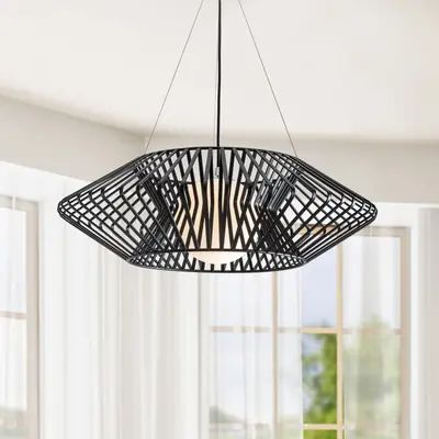 Chandeliers | Find Great Ceiling Lighting Deals Shopping at Overstock Iron Accents, White Light Bulbs, Transitional Wall Sconces, Cool Floor Lamps, Iron Lighting, Black Chandelier, Light Bulb Types, Geometric Pendant, Light Black