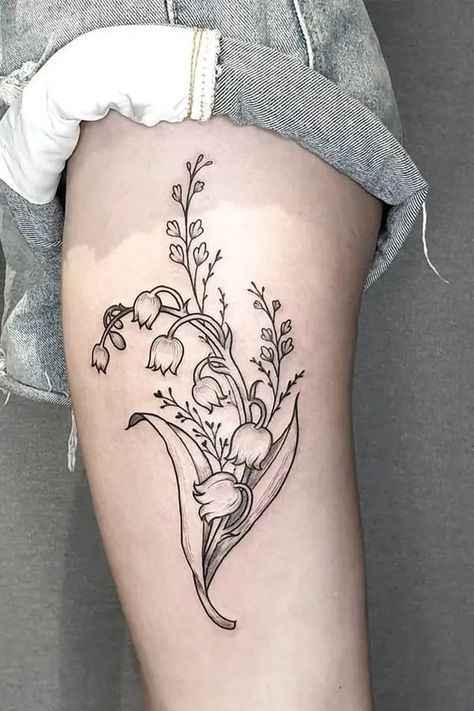 50+ beautiful and gentle lily of the valley tattoos: designs in different styles on different body places are in our article. Bonus: secret tattoo meanings Hyacinth Tattoo, Lily Of The Valley Tattoos, Spiritual Hand, Lily Of The Valley Tattoo, Valley Tattoo, Secret Tattoo, Mum Tattoo, Birth Flower Tattoos, Lily Tattoo