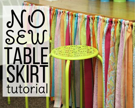 Diy Table Skirt, Diy Table Skirts, Differentiated Kindergarten, Skirt Diy, Make A Table, Skirt Tutorial, Diy Skirt, Diy Classroom, Table Skirt