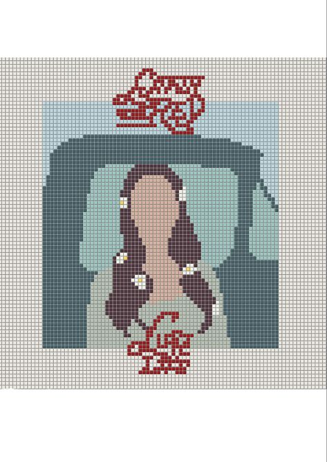 Lana Del Rey Pixel Grid, Lana Del Rey Alpha Pattern, Tapestry Ideas, Crochet Wall Art, Art Album, Pixel Art Grid, Bag Business, Tapestry Crochet Patterns, Crochet Inspo