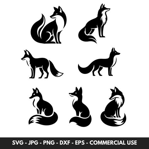 Fox Svg Free, Fox Stencil, Animal Silhouette Stencil, Fox Svg, Fox Outline, Fox Silhouette, Cool Clipart, Fox Images, Fox Crafts