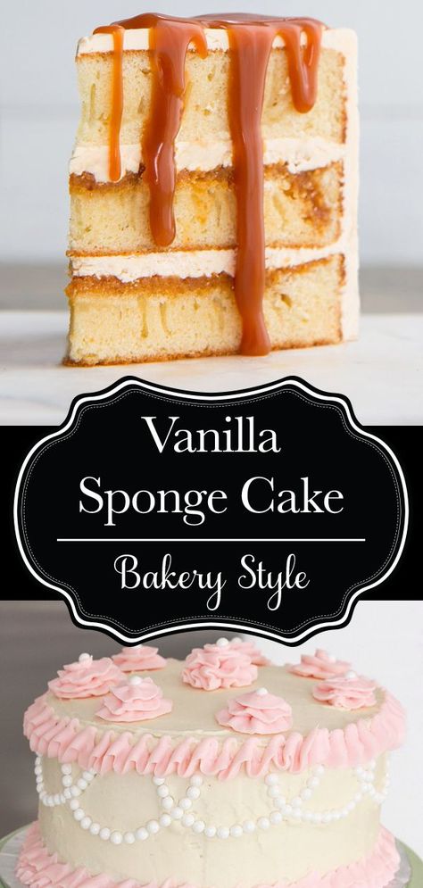 Vanilla Cake Combinations, Sponge Layer Cake, Pound Cake Layer Cake, Layered Sponge Cake, Easy Fluffy Vanilla Cake Recipe, Moist Vanilla Sponge Cake, Vanilla Sponge Recipe, Sugar Geek Vanilla Cake, Vanilla Cake Recipe With Cake Flour