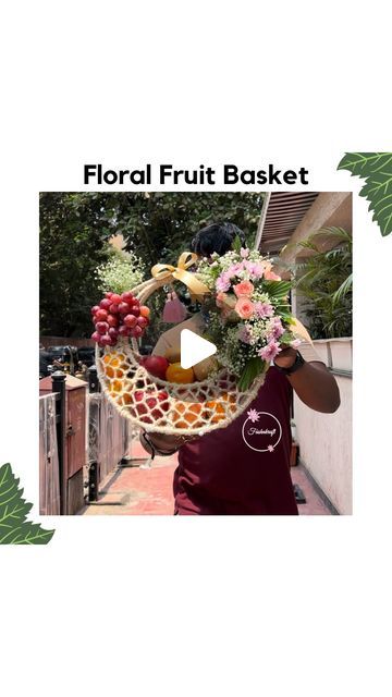 Fashnkraft | Mumbai Florist • Decor • Giftings on Instagram: "Introducing our exquisite Floral Fruit Basket, the perfect blend of fresh fruits and floral elegance shaped like a half-moon. 🌙 

Ideal for gifting, this basket includes a variety of premium fruits - apples, pears, dragon fruit, mini oranges, imported grapes, pomegranates and kiwis.

Crafted with love in Mumbai, our hampers are a delightful treat for any occasion. 🌸🍎

( Floral gift basket, Fresh fruit hampers, Elegant gift ideas, Mumbai florist, Premium fruit baskets, Unique gifting solutions, Fruit and floral arrangements, Customized gift hampers, Fresh fruit delivery Mumbai, fruit basket, healthy options, diet )

#floralfruitbasket #gifthamper #mumbaiflorist #freshfruits #elegantgifting #fruitbasket #bouquetoffruits" Fruits Gift Basket Ideas, Fruit Basket Ideas Gift, Gifting Hampers, Florist Decor, Fruit Delivery, Elegant Gift Ideas, Fruit Hampers, Fruit Basket Gift, Fruit Baskets