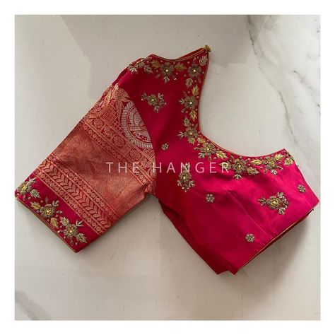 The Hanger on Instagram: “The wedding edit #bridalblouse #bridalblouses #bridalblousedesigns #bridalblousedesign #designerblouse #designerblouses…” Pattu Work Blouse Designs, Paithani Blouse Design, Blouse Design Aari Work, Paithani Blouse, Pink Blouse Designs, Blouse Maggam Work, Silk Saree Blouse Designs Patterns, Wedding Edit, Maggam Work Blouse