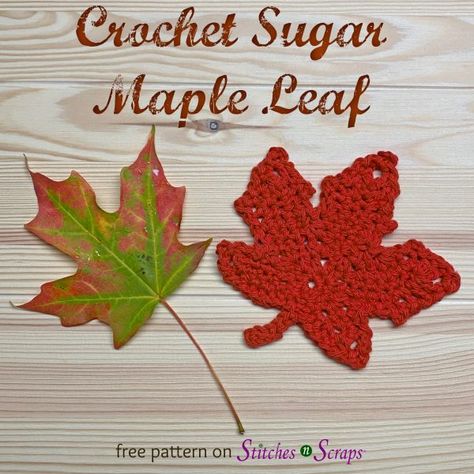 Crochet Fall Coasters, Crochet Leaf Free Pattern, Chart Crochet, Crochet Fall Decor, Leaf Crochet, Maple Leaf Pattern, Leaf Bookmark, Hook Crochet, Crochet Hearts