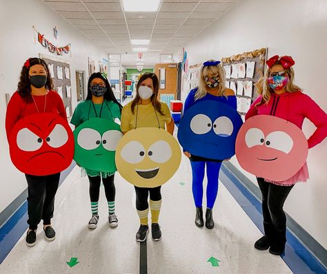 Garner Fine Arts on X: "PreK teachers are characters from the book... A Little Spot of Emotions https://t.co/gR3flyt0Ph" / X Special Education Halloween Costumes, Kindergarten Teacher Costumes, Crazy Dress Day At School, Emotions Costumes, Book Character Day Ideas, Teacher Character Day Costume, Book Character Day For Teachers, Book Character Dress Up Ideas, Teacher Halloween Costumes Elementary