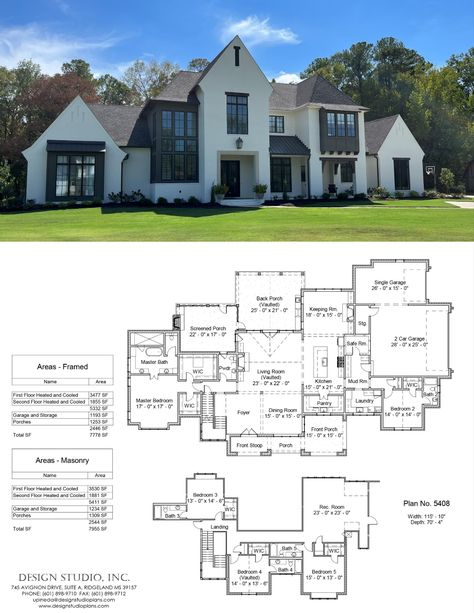 Plan #5408 | Design Studio Luxury House Floor Plans, Hgtv Dream Homes, Studio House, Pdf Design, Home Design Floor Plans, House Layout Plans, Modern Farmhouse Exterior, Family House Plans, Dream House Rooms