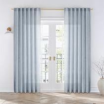 Gray Blue Curtains, Dusty Blue House Decor, Blue Linen Curtains, Toddler Bathroom, House Patio, Drapes For Bedroom, Blue Drapes, Bedroom Farmhouse, Sheer Curtain Panels