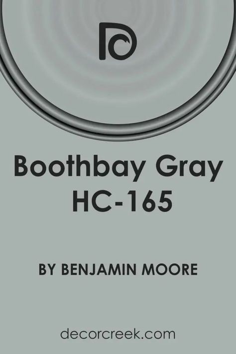 Boothbay Gray HC-165 Paint Color by Benjamin Moore Edgecomb Gray Coordinating Colors, Boothbay Gray Benjamin Moore, Chelsea Gray Benjamin Moore, Boothbay Gray, Minimalist Coastal, Shade Of Gray, Trim Colors, Grey Exterior, Subtle Elegance