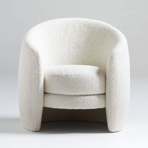 Fernie Chair + Reviews | Crate & Barrel Crate And Barrel Accent Chair, Cute Arm Chair, Cool Chairs For Living Room, Barrel Chairs Living Room Ideas, Create And Barrel, White Arm Chair, White Accent Chair, White Chairs, Chair Options