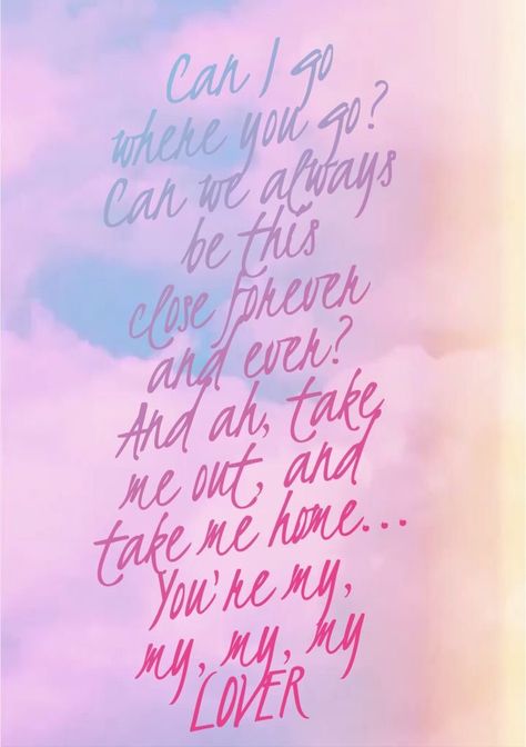 #taylorswift #lyrics Lover Taylor Swift, Taylor Swift Lyric Quotes, Taylor Swift News, Lover Taylor, Shawn Mendes Lyrics, Taylor Swift Song Lyrics, Sweet Pictures, Taylor Swift New, Taylor Lyrics