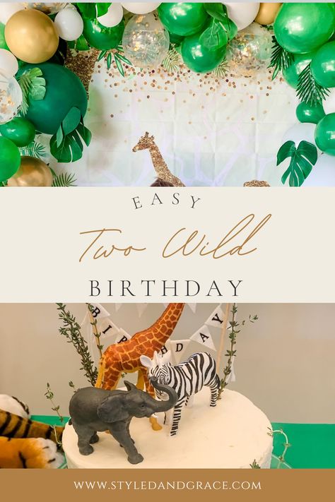 Second Birthday Jungle Theme, Two Wild Birthday Party Decorations Diy, Diy Two Wild Birthday Decorations, Safari Two Wild Party, Two Wild Twins Birthday, Safari Theme 2nd Birthday Party, Zoo Second Birthday Party, Two Wild Birthday Activities, Two Wild Party Activities