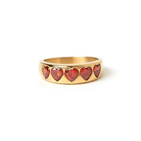 J'adore Gold Ring - Red | ARMS OF EVE | Wolf & Badger Cute Gold Rings, Christmas Rings, Red Heart Ring, Red Accessories, Friendship Rings, Jewelry Lookbook, Jewelry Ring Box, Men's Jewelry Rings, Red Hearts