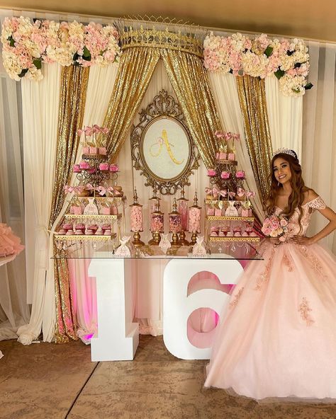 Creations by Martha🌸’s Instagram post: “@creationsbymartha #creationsbymartha #blush #babygirl #candytable #candytables #backdrop #candytablebackdrop #candytabledecor #partyplaner…” 15 Backdrop Party Ideas, Quince Candy Table Ideas, Candy Table Ideas For Quinceanera, Court Table Quinceanera, Quinceanera Main Table Ideas, Quince Backdrop Ideas, Quince Court Table, Pink Quinceanera Decorations, Pink Quince Theme