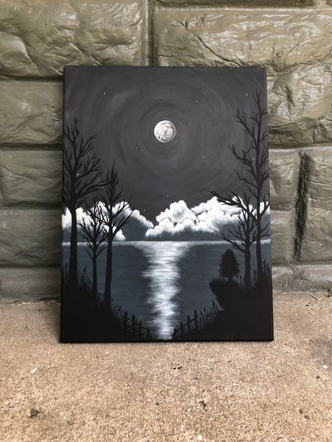 2 Canvas Painting Ideas Aesthetic, Easy Beautiful Paintings On Canvas, Painting To Do On A Black Canvas, Painting Ideas In Black Canvas, Masculine Canvas Painting, Things To Paint On Canvas Aesthetic Dark, Cool Painting Ideas On Black Canvas, Simple Painting On Black Canvas, Paintings Ideas Easy Canvases