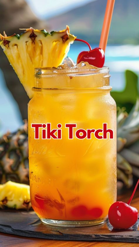 The Tiki Torch Vodka Recipes Easy, Cinnamon Whiskey, Liquor Recipes, Summer Drinks Alcohol, Cocktail Drinks Alcoholic, Jello Shot, Yummy Alcoholic Drinks, Mixed Drinks Alcohol, Tiki Drinks