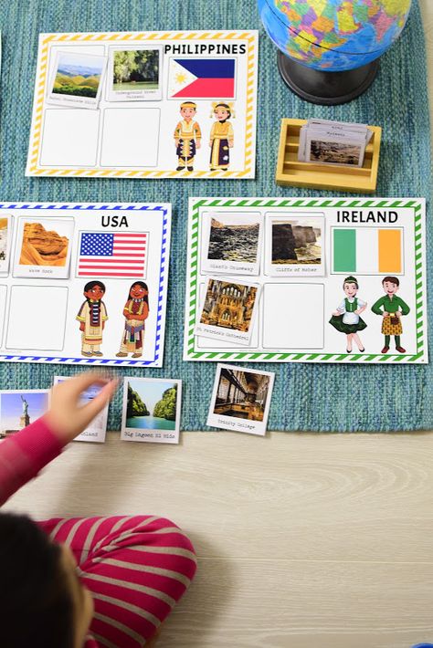 The World Around Us Activities Preschool, The World Preschool Activities, Around The World Activities Preschool, Around The World Preschool Activities, Around The World Activity, Around The World Activities, Preschool Travel, Continents Activities, Landmarks Around The World