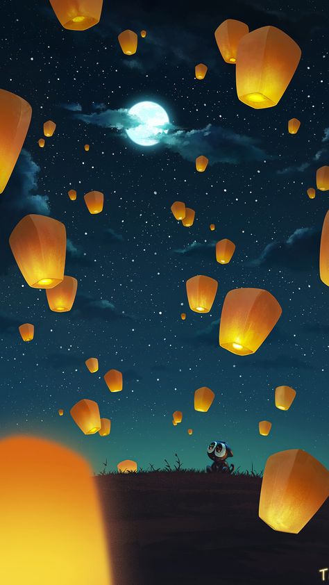 Lantern Wallpaper, Lantern Painting, Princess Images, Canvas Art Painting Acrylic, Anime Bebe, Sky Lanterns, Desktop Wallpaper Art, Gouache Art, Christmas Inspo