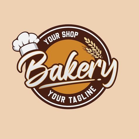 Bakery shop badge logo | Premium Vector #Freepik #vector #baking-logo #logo-design #bread-logo #pastry-logo Baker Logo Design Ideas, Pastries Logo Design, Bread Logo Design Ideas, Bakery Banner Design, Cute Bakery Logo Design, Pastries Logo, Bakeshop Logo, Bakery Logo Design Ideas, Pastry Shop Logo