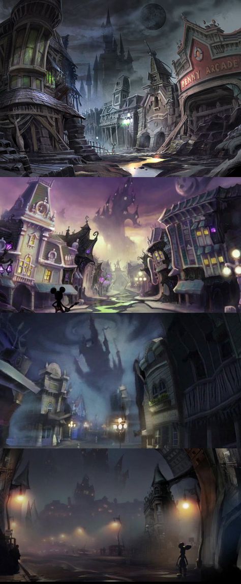 Storyboard - Pictures Classic Disney Background Art, Strange World Disney Concept Art, Pinocchio Background Art, Epic Mickey Concept Art, Old Disney Concept Art, Epic Mickey 2, Disney Epic Mickey, Disney Doodles, Epic Mickey