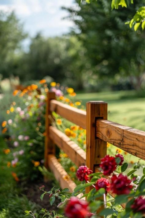 Rustic Ranch Fencing Ideas for Authentic Charm Country House Yard Ideas, Split Rail Fence Ideas Rustic Gardens, Diy Farm Fence Ideas, Wood Pasture Fence, Farmhouse Fence Ideas Front Yards Wood, Yard Fence Ideas Dogs, Rustic Cedar Fence, Farm Style Fencing, Property Fencing Ideas