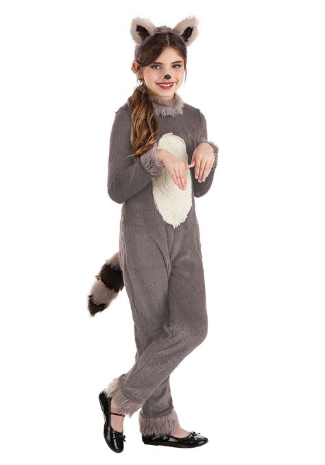 PRICES MAY VARY. Fur,Polyester Size: Small 100% polyester Minky jumpsuit has zipper down center back Faux shag fur on the collar, sleeve and ankle cuffs Fiber-filled faux fur tail sewn in the back Are you looking for a fun and unique costume for your little girl? Look no further than our exclusive Girl's Raccoon Costume, made just for her by us. This costume is perfect for Halloween, costume parties, or imaginative playtime. Plus, you can show some love to the infamously jeered raccoon. They nee Racoon Costume, Farm Animal Costumes, Raccoon Costume, Leopard Costume, Animal Halloween Costumes, Fluffy Tail, Animal Costumes, Unique Costumes, Trash Panda