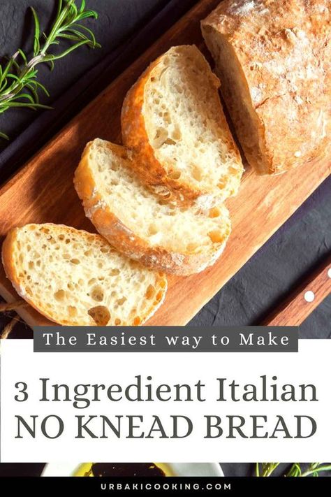 Fast Italian Bread, No Knead Italian Bread Recipes, Rustic Italian Bread Recipe Homemade, Rustic Italian Bread Recipe, Three Ingredient Bread Recipes, 3 Ingredients Bread Recipe, Italian Loaf Bread Recipes, 3 Ingredient Bread Recipes, 2 Ingredient Bread Recipe