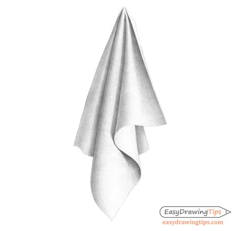 Cloth Drawing Pencil, Drawing Draping Fabric, Drapery Drawing Tutorials, Drawing Folds In Clothes, How To Draw Folds, How To Draw Fabric, Fabric Drawing Tutorial, Handkerchief Drawing, Folds Drawing