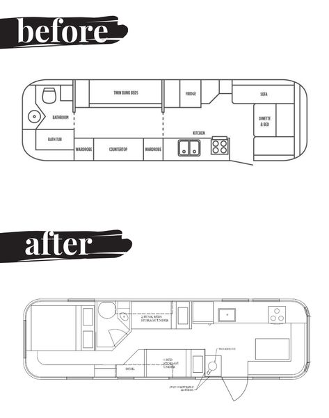 Airstream Layout Floor Plans, Airstream Interior Layout Floor Plans, Airstream Remodel Floor Plans, Airstream Floorplan, Airstream Layout, Airstream Airbnb, Airstream Bathroom, Airstream Decor, Airstream Restoration